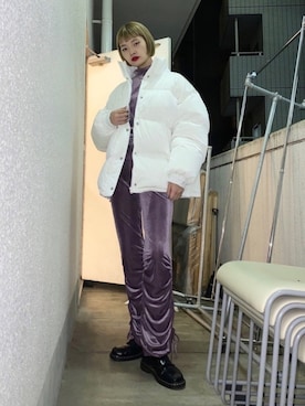 「jouetie（ジュエティ）のアイテム（ダウンジャケット/コート）」を使った、cameronさん（レディース・167cm）の秋コーディネート