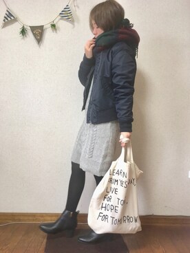 「PLAIN CLOTHING（プレーンクロージング）のアイテム（ブーツ）」を使った、*ma.ru*さん（レディース・149cm）の秋コーディネート
