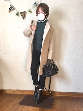 「PLAIN CLOTHING（プレーンクロージング）のアイテム（ブーツ）」を使った、*ma.ru*さん（レディース・149cm）の冬コーディネート