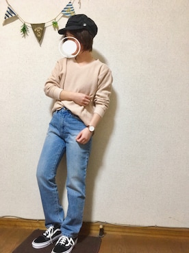 「LUC DNM （ラックデニム）のアイテム」を使った、*ma.ru*さん（レディース・149cm）の冬コーディネート