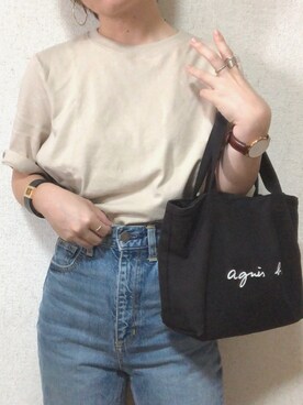 「ハイウエストストレートジーンズ」｜*ma.ru*さん（レディース・149cm）の夏コーディネート