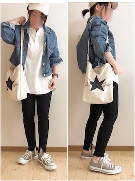 「GRL（グレイル）のアイテム（デニムジャケット）」を使った、*ma.ru*さん（レディース・149cm）の春コーディネート