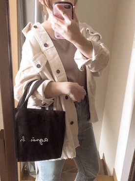 「MOUSSY（マウジー）のMVS SKINNY（デニムパンツ）」を使った、*ma.ru*さん（レディース・149cm）の秋コーディネート
