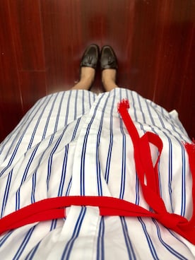 「Mo&Co.（モーアンドコー）のアイテム（シャツワンピース）」を使った、kacakacaさん（レディース・163cm）の夏コーディネート