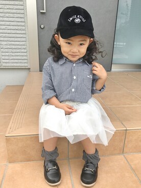 「COMME CA DU MODE（コムサデモード）のアイテム（トップス）」を使った、soyosoyoさん（キッズ・90cm）の秋コーディネート
