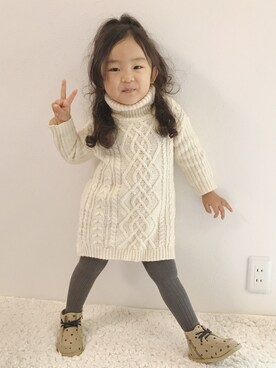 「キッスコーデ」｜「アイテム（ブーツ）」を使った、soyosoyoさん（キッズ・90cm）の秋コーディネート