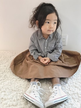 「COMME CA DU MODE（コムサデモード）のアイテム（トップス）」を使った、soyosoyoさん（キッズ・90cm）の冬コーディネート