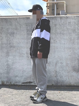 「SILVER TAB（シルバータブ）のアイテム（ナイロンジャケット）」を使った、ゆのまるさんさん（メンズ・166cm）の春コーディネート
