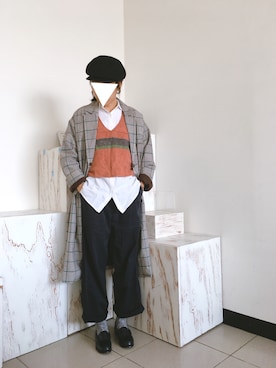 「CALINER（カリネ）のアイテム」を使った、Lin A Juさん（レディース・164cm）の冬コーディネート