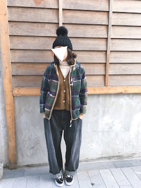 「CUBE SUGAR（キューブシュガー）のアイテム（その他アウター）」を使った、Lin A Juさん（レディース・164cm）の冬コーディネート