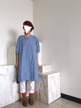 「EmTROIS（エムトロワ）のアイテム」を使った、Lin A Juさん（レディース・164cm）の冬コーディネート