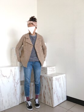 「Hands of creation（ハンズオブクリエイション）のアイテム（ジャケット/アウター）」を使った、Lin A Juさん（レディース・164cm）の冬コーディネート
