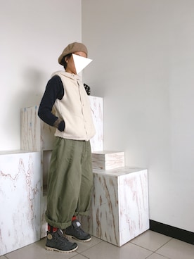 「CALINER（カリネ）のアイテム」を使った、Lin A Juさん（レディース・164cm）の冬コーディネート