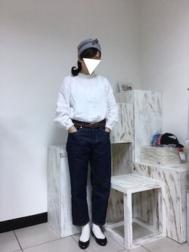 「MUJI」｜「アイテム（バレエシューズ）」を使った、Lin A Juさん（レディース・164cm）の春コーディネート