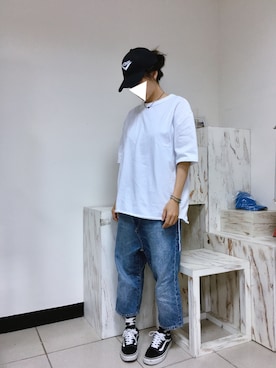 「PONY（ポニー）のアイテム」を使った、Lin A Juさん（レディース・164cm）の夏コーディネート