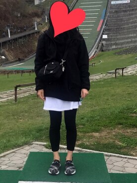「UNIQLO（ユニクロ）のビッグスウェットプルパーカ（長袖）（卫衣、ブラック系）」を使った、buuuuu  ☻さん（レディース・156cm）の春コーディネート