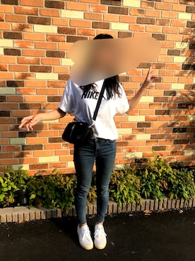 「NIKE（ナイキ）のナイキ エア ウィメンズトップ（T恤/上装、ホワイト系）」を使った、buuuuu  ☻さん（レディース・156cm）の春コーディネート