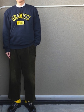 「Gramicci（グラミチ）のアイテム（スウェット）」を使った、ToTaさん（メンズ・170cm）の冬コーディネート