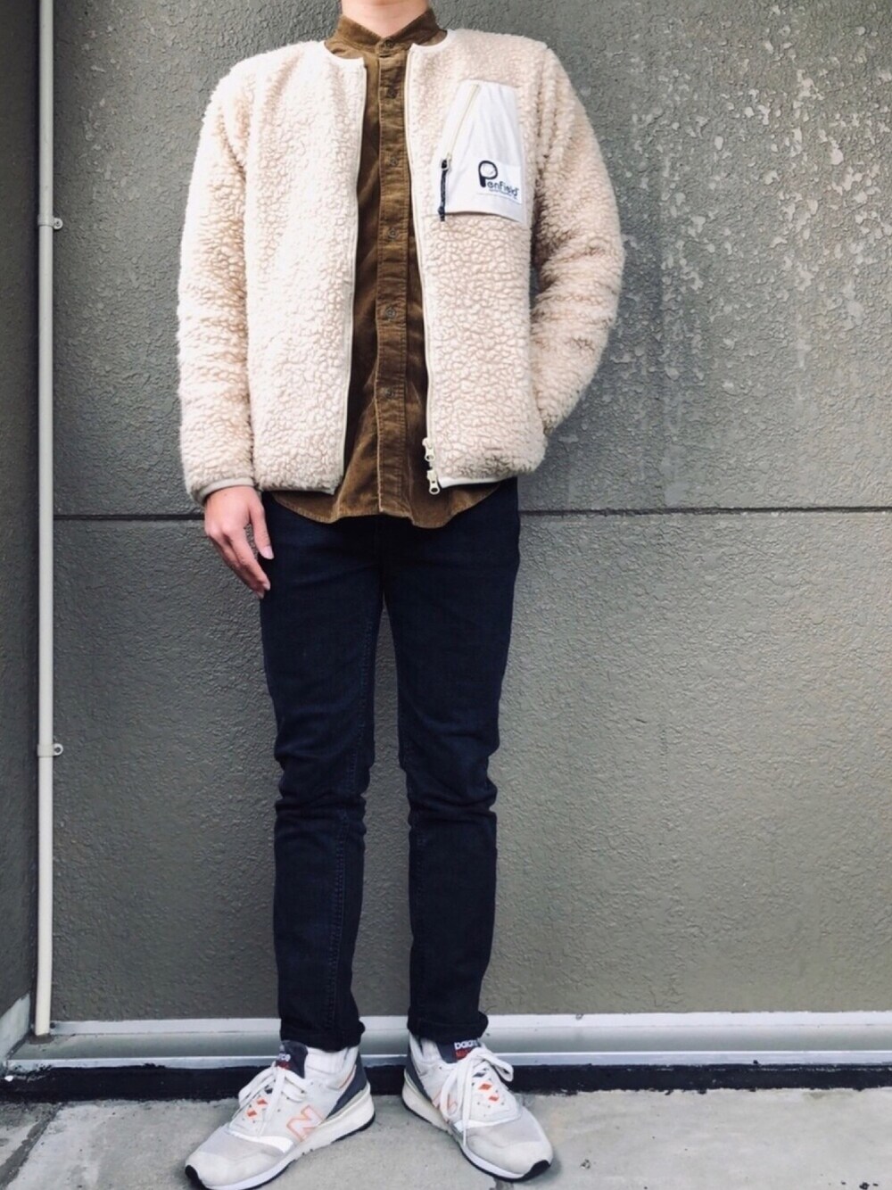 ペンフィールドノーカラージャケット PEN FIELDのノーカラージャケットを使った人気ファッション