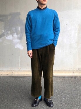 「ワイドコーデュロイパンツ」｜ToTaさん（メンズ・170cm）の秋コーディネート