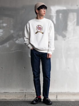 「kith」｜「アイテム（スウェット）」を使った、ToTaさん（メンズ・170cm）の春コーディネート