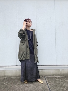 「SHENERY（シーナリー）のアイテム（モッズコート）」を使った、ONISHI_165cmさん（レディース・165cm）の秋コーディネート