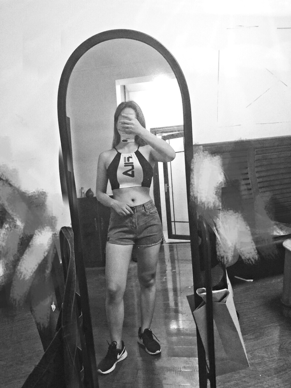 「fitness」｜「NIKEのアイテム（スニーカー、ブラック系）」を使った、Happy XL さん（レディース・165cm）の夏コーディネートの1枚目の写真