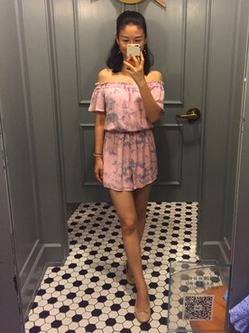「アイテム（つなぎ/オールインワン、その他）」を使った、annie leungさん（レディース・160cm）の夏コーディネート