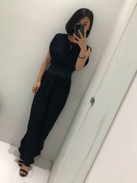 「アイテム（つなぎ/オールインワン、ブルー系）」を使った、annie leungさん（レディース・160cm）の春コーディネート