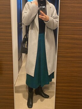 「Te chichi（テチチ）のアイテム（チェスターコート）」を使った、Suzuさん（レディース・170cm）の冬コーディネート