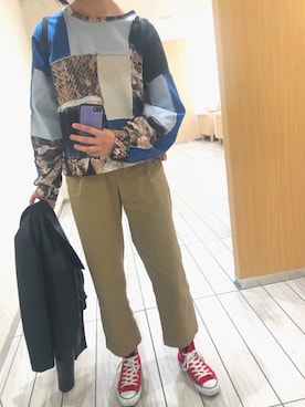 「平成最後のWEARISTAセンバツ」｜「アイテム（ライダースジャケット）」を使った、あやなさん（レディース・169cm）の春コーディネート