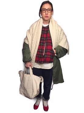 「レイヤードstyle」｜「アイテム（モッズコート）」を使った、Lisaさん（レディース・162cm）の冬コーディネート