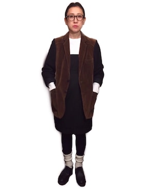 「サロペットスカート」｜「アイテム（スウェット）」を使った、Lisaさん（レディース・162cm）の春コーディネート