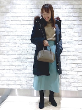 「Te chichi（テチチ）のアイテム（ダウンジャケット/コート）」を使った、mayu suzukiさん（レディース・152cm）の冬コーディネート