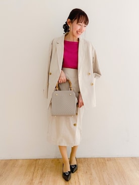 「アイテム（パンプス、グレー系）」を使った、mayu suzukiさん（レディース・152cm）の春コーディネート