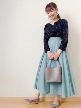 「アイテム（パンプス、グレー系）」を使った、mayu suzukiさん（レディース・152cm）の春コーディネート