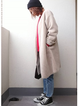 「JOURNAL STANDARD relume（ジャーナルスタンダード　レリューム）のアイテム（ムートンコート）」を使った、junさん（レディース・156cm）の冬コーディネート