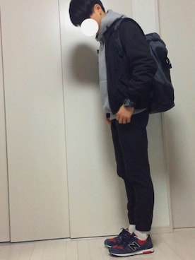 「さんぽ」｜「アイテム（ブルゾン）」を使った、ゆうきさん（メンズ・175cm）の冬コーディネート