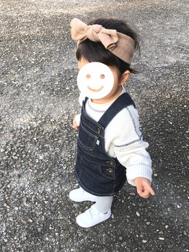 「ナイキスニーカー」｜「アイテム（オールインワン・サロペット）」を使った、90*さん（キッズ・74cm）の秋コーディネート