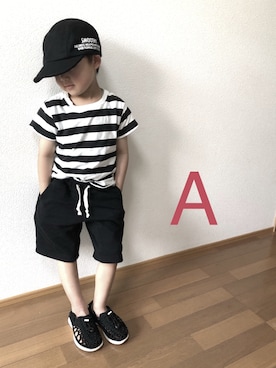 「Smoothy（スムージー）のアイテム（キャップ）」を使った、Satanさん（キッズ・100cm）の夏コーディネート