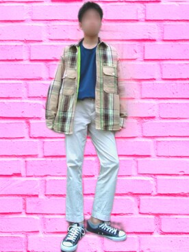 スラックスを使った 全身gu のメンズ人気ファッションコーディネート Wear