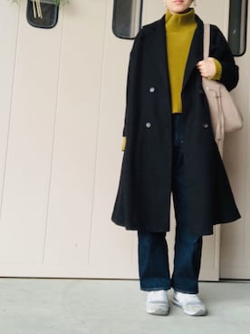「インディゴデニム」｜「アイテム（その他アウター）」を使った、ta_______mさん（レディース・160cm）の冬コーディネート