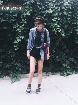 「NIKE(ナイキ)のアイテム(ショルダーバッグ)」を使った、花朵与石头さん(レディース・169cm)の夏コーディネート