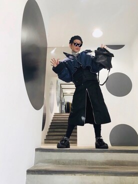 「レイヤードstyle」｜「アイテム（ダウンジャケット/コート）」を使った、panzy さん（メンズ・171cm）の冬コーディネート