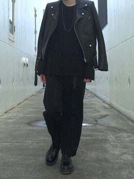 「JOHN LAWRENCE SULLIVAN」｜「アイテム（ライダースジャケット）」を使った、Y.Tさん（メンズ・169cm）の秋コーディネート
