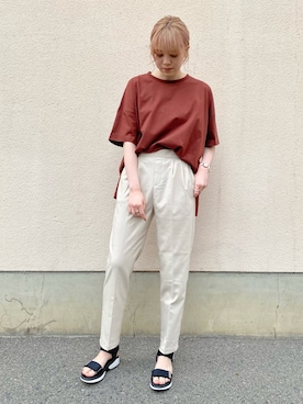 ボルドーtシャツ のレディース人気ファッションコーディネート Wear