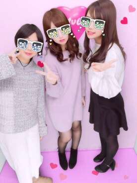 「MAJESTIC LEGON（マジェスティックレゴン）のシャギーニットワンピース（ワンピース、パープル系）」を使った、ayaさん（レディース・160cm）の冬コーディネート