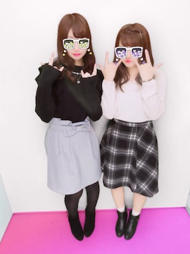 「CECIL McBEE（セシルマクビー）のアイテム（スカート、グレー系）」を使った、ayaさん（レディース・160cm）の冬コーディネート