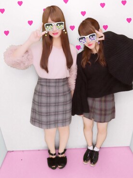 「Allamanda（アラマンダ）のアイテム（スカート、グレー系）」を使った、ayaさん（レディース・160cm）の秋コーディネート
