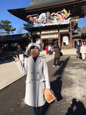 「新年一発目」｜「アイテム（ハンチング/ベレー帽）」を使った、ちゃんさん（レディース・153cm）の冬コーディネート